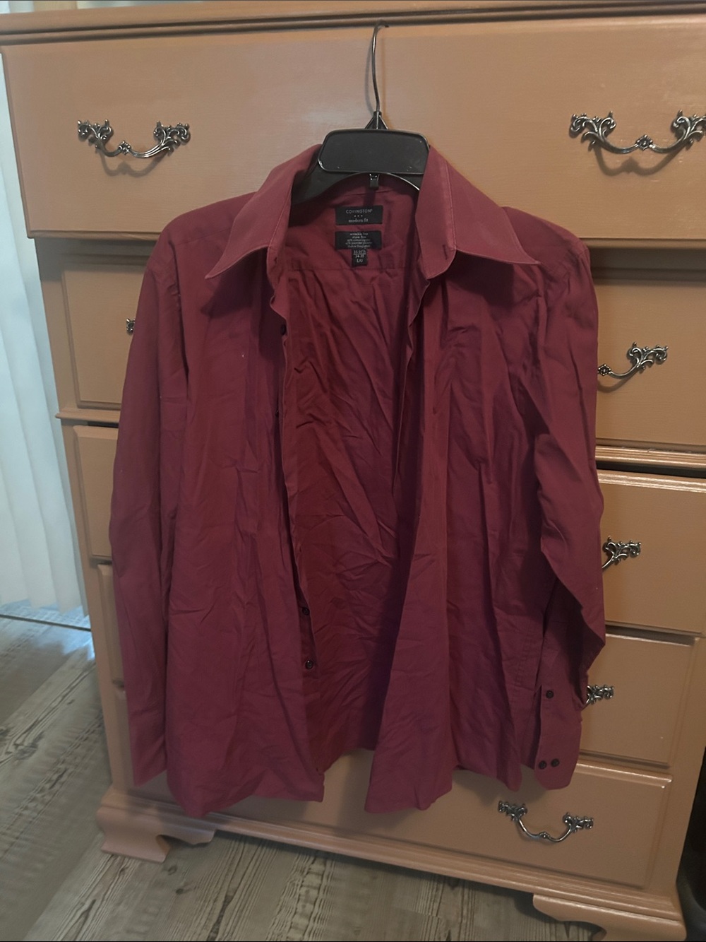 Covington Men’s Long-Sleeve Dress Shirt - Burgundy